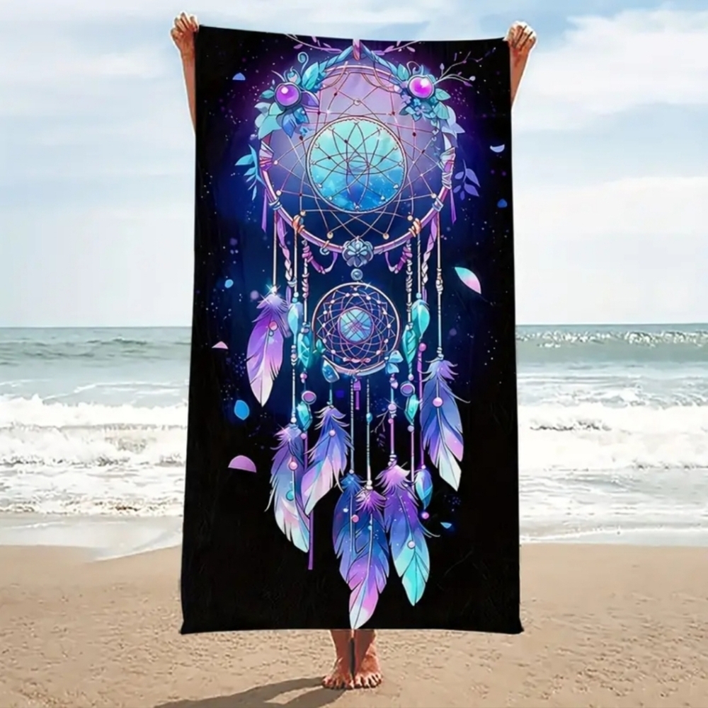 Neon fluorescent dream catcher towel Beach cover microfiber quick dry - Picture 5 of 6
